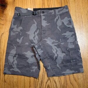 Prana Shorts Mens 30 Gray Zion Gravel Camo Hiking Cargo UPF 50 Outdoor NWT